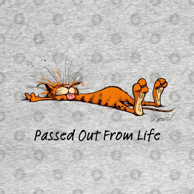 Bloom County Bill The Cat Passed Out From Life Funny Cartoon by Melisachic